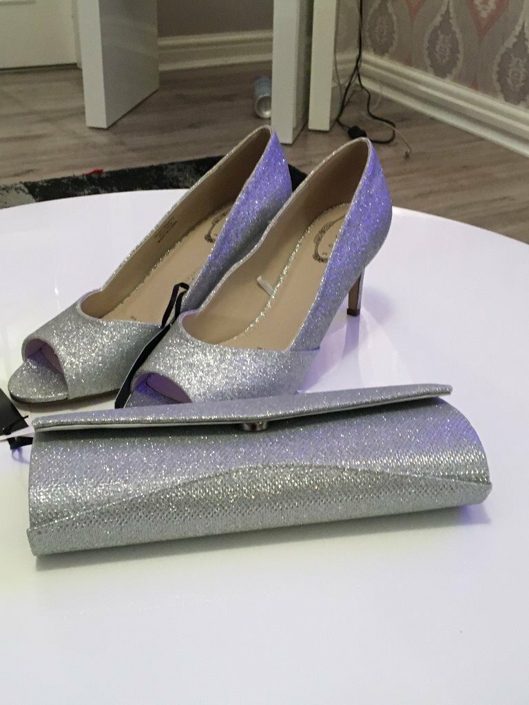 debenhams silver shoes and bags